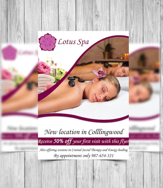 Printable Flyer Template Spa Flyermassage Therapy Flyer 8283