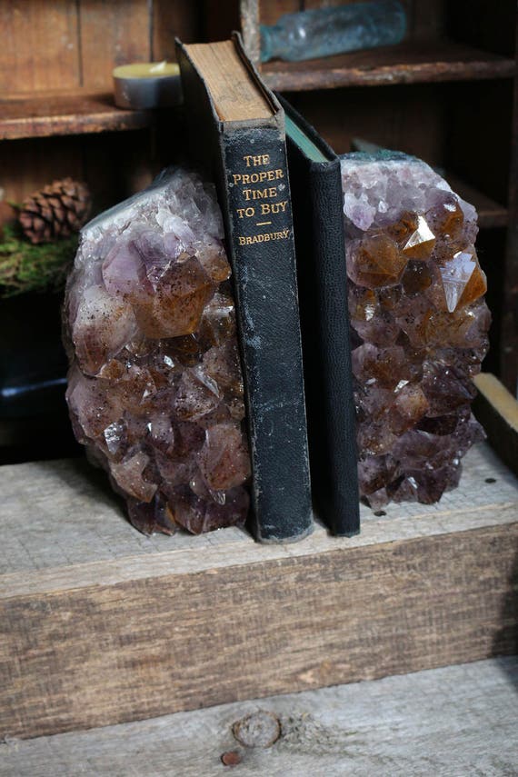 Ametrine Geode Bookends 2.92kg, Large Ametrine, Ametrine Geode Pair, Ametrine Cluster, Crystal Bookends, College Gift, Crystal Decor