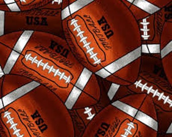 Packed Footballs from David Textiles, by the half yard, 44" wide, 100% cotton, novelty fabric, football fabric, sports fabric