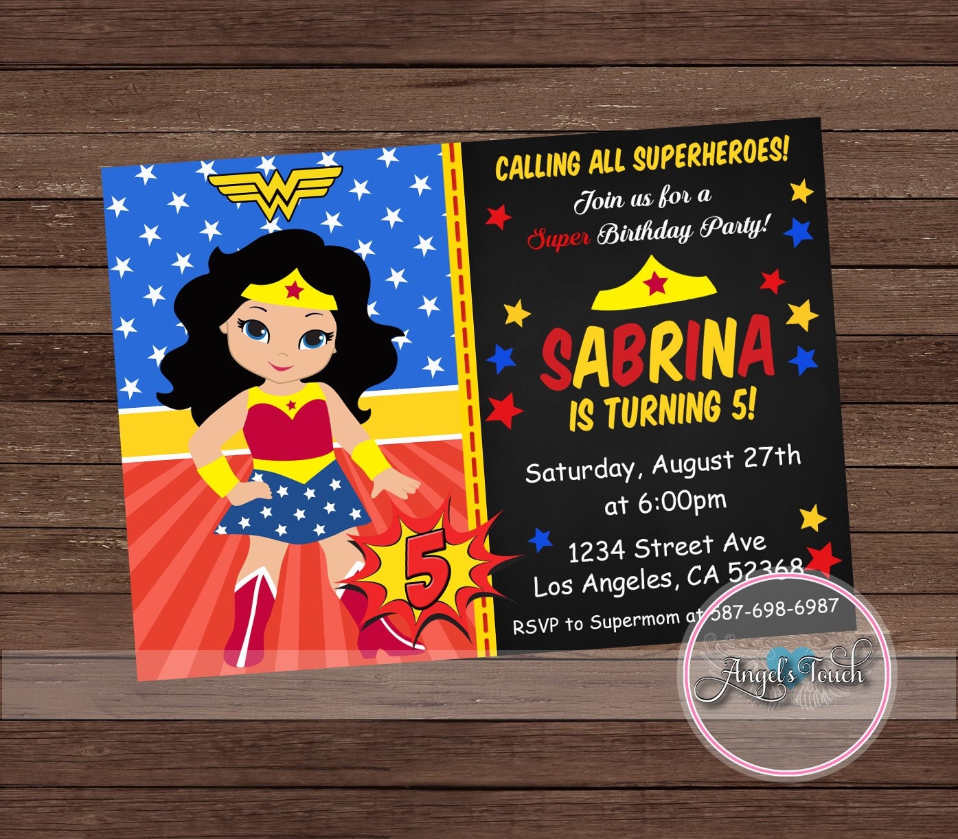 Wonder Woman Party Invitations 10