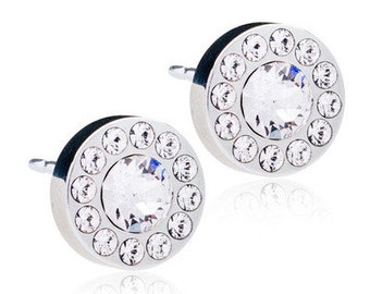 Halo Earrings, Blomdahl Earrings, Swarovski Crystal, Earrings for sensitive Ears, Hypoallergenic, Medical Grade Titanium Earrings