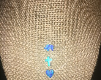 Blue opal necklace