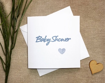 Baby shower card, blue baby shower card, baby boy card, card for new baby