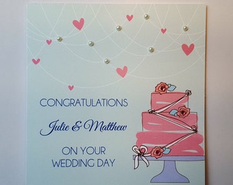 Personalised Wedding Day Congratulations Card