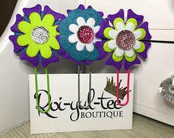 Flower Paper Clip Bookmark