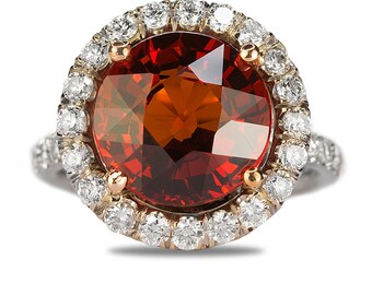 Spessartite Garnet Platinum Ring