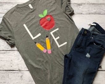 Teacher Shirt / Gifts For Teachers / Teacher Gift / Gifts For Her / Graphic Tees / Funny T-Shirts / Teacher Love T-Shirt / Teacher T-Shirt