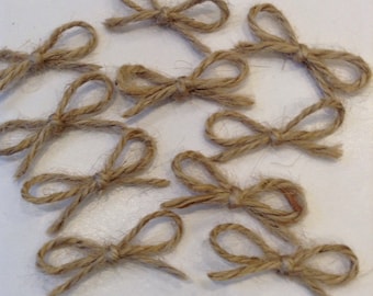 10 x Handmade Twine Bows. Rustic Vintage Wedding, Crafts, assorted sizes available.