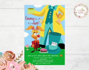 Alice in Wonderland Mad Hatter Inspired Invitation