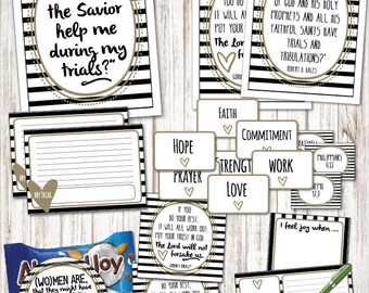 March-LDS Young Women "How can the Savior help me during my trials?" Come, Follow Me lesson packets including printables, handouts, and more