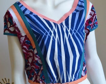 Baby Doll Crop Top - African wax print