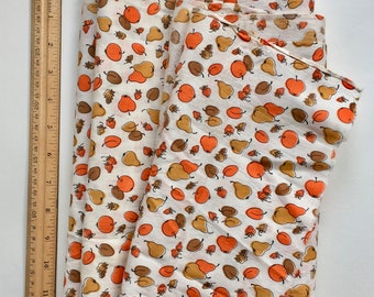 By the Yard (2.5) Vintage Fruit Fabric Pears Apples Strawberries 35" Wide- 606-L5