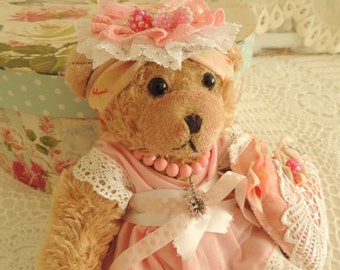 Vintage Teddy Bear Girl, Preschool Toy, Montessori Toy, Vintage Toy, Prop, Property, Requisite, Children Room Decor Decoration, Collectibles