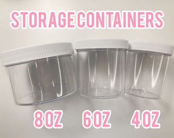 4/6/8 oz Containers / Jars for Crafts , Slime or Storage (ULINE Style)