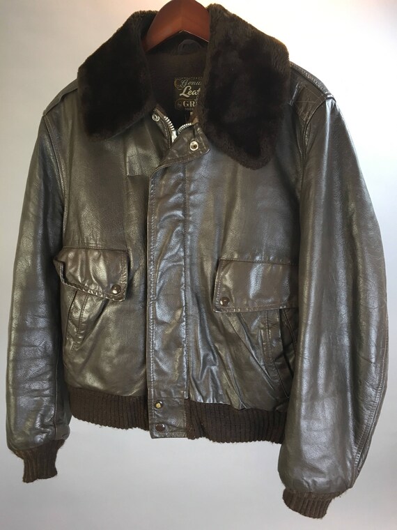 Vintage Mens Leather Flight Jacket Er