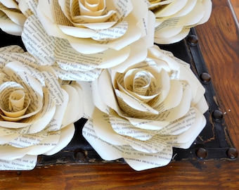 Book Paper Blooms- Roses-Flowers-Centerpieces-Table Decoration-Wedding Decoration