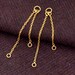 1 Pair of 925 Sterling Silver 24k Gold Vermeil Style Dangling Chain Connectors. :vm0937
