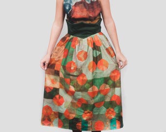 Highwaist Pleated Cotton Skirt