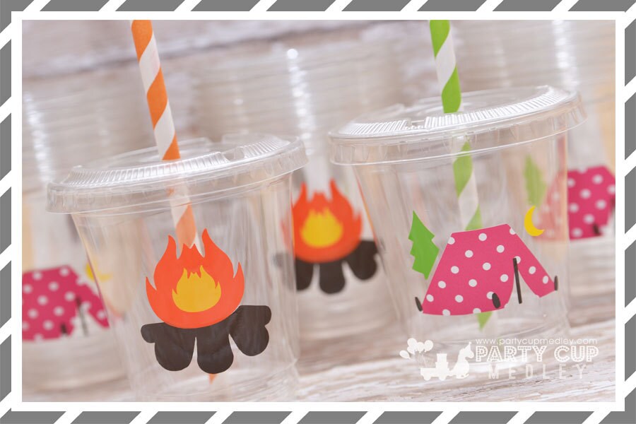 Camping Birthday Party Set of 8 or 12 You Choose Party Cups