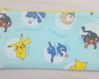 Alola Pokemon Zipper Pouch | Pencil Case | Makeup Bag | Travel Bag