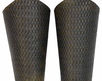 Dragon Scale Arm Bracers - Medieval Leather Bracers - Leather Vambraces - #DK6002