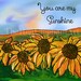 Sunflowers-DIGITAL DOWNLOAD, flowers, bright, colorful, wall hanging, yellow, field of flowers, sunshine, mixed media, watercolor, meadow