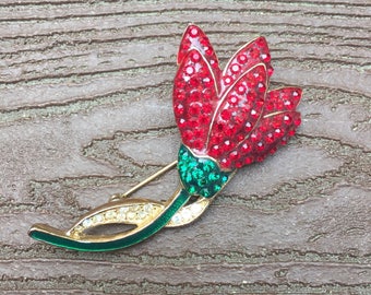 Vintage Signed Roman Flower Pin Brooch