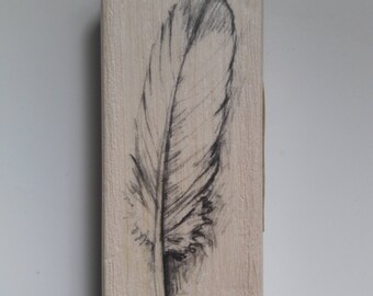 Feather Wood Mounted Rubber Stamp Scrapbooking & Paper Craft Supplies