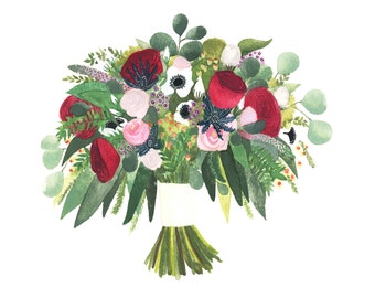 Rose and Thistle Bouquet
