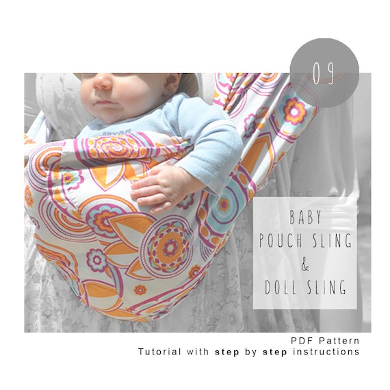 Baby sling pattern and tutorial. Doll sling pattern. Pouch