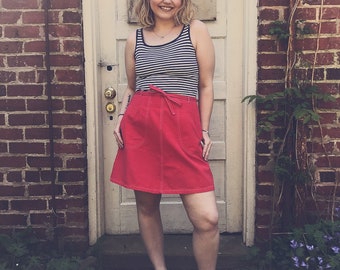 Orange 70's wrap-around skirt