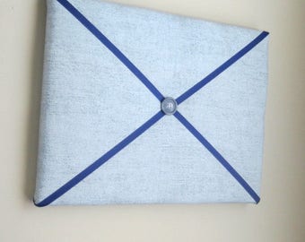 11"x14" French Memory Board, Bow Holder, Bow Board, Vision Board, Photography Display, Ribbon Board, Grey & Navy Memo Board