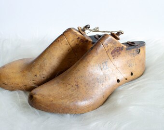 Vintage Wooden Shoe Form Pair