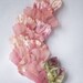 Beautiful pink applique,vintage 50s,Antique velvet trimming,millinery pink trims,Pinkish adornment,antique velvet and fabric petals garnish