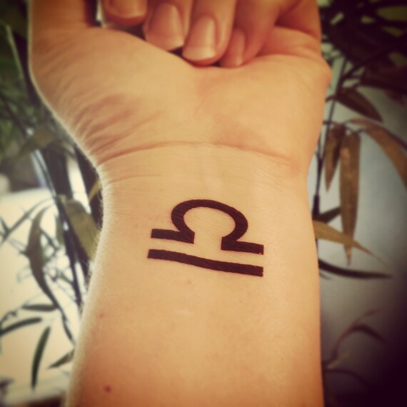 Zodiac tattoo Libra temporary tattoo fake tattoo astrology