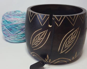 KnitPro yarn bowl, LEAFY, yarn holder