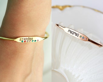 Mother's Day Personalized Gift - Personalized Gift for Mom, Personalized Mother's Gift, Engraved Birthstone Bracelet, Personalized Gift