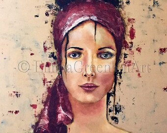 Emma Greenhill Art print "Clara" Matted print on heavy watercolor paper