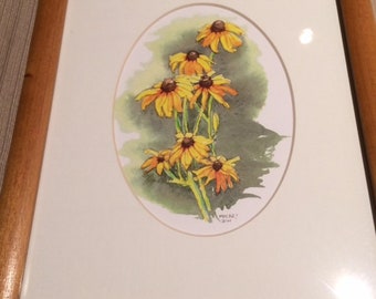 Black Eyed Susans - framed/matted print