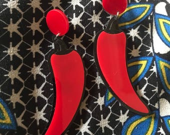 Statement Oversized Chilli shaped Earrings