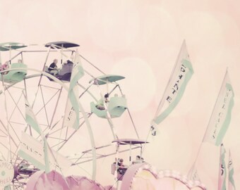pastel baby girl nursery wall art ferris wheel photography carnival art little girl toddler girl room pastel wall decor ferris wheel print