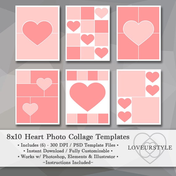 8 x 10 heart template