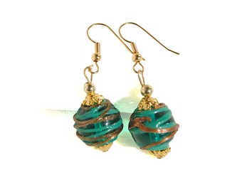 Glass Swirl Bead Earrings