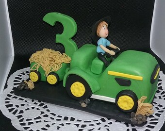 John Deere inspired cake topper
