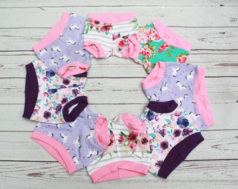 Girl's Bummies, READY TO SHIP Bummies, Girl Shorties, In Stock, Baby Bummies, Toddler Bummies, Cuff Shorts, Hipster, Play Shorts, Under