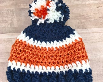 Newborn baby hat, Detroit tigers hat, crochet baby hat, baby boy hat, baby girl hat