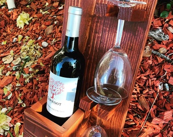 Wine Holder Rustic Wine Rack Bottle Glass holder Wall Decor for Wine