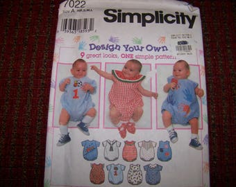 SIMPLICITY pattern 7022 babies romper uncut