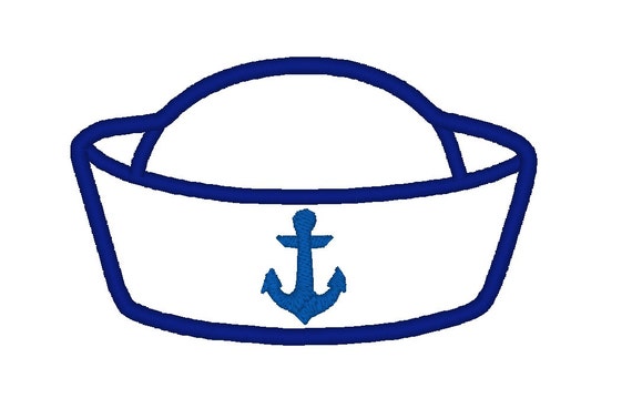 Sailor Hat APPLIQUE. INSTANT DOWNLOAD Machine Embroidery