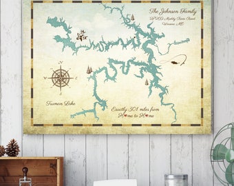 Lake House Decor, Personalized Lake Sign, Customized Lake Map, Lakehouse Decor, Custom Lake Map, Family Lake Map, Lake Decor, Lake Sign